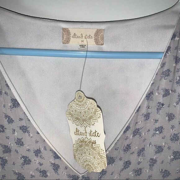 Altar’d State Dusty Blue Floral Dress NWT - Picture 3 of 5